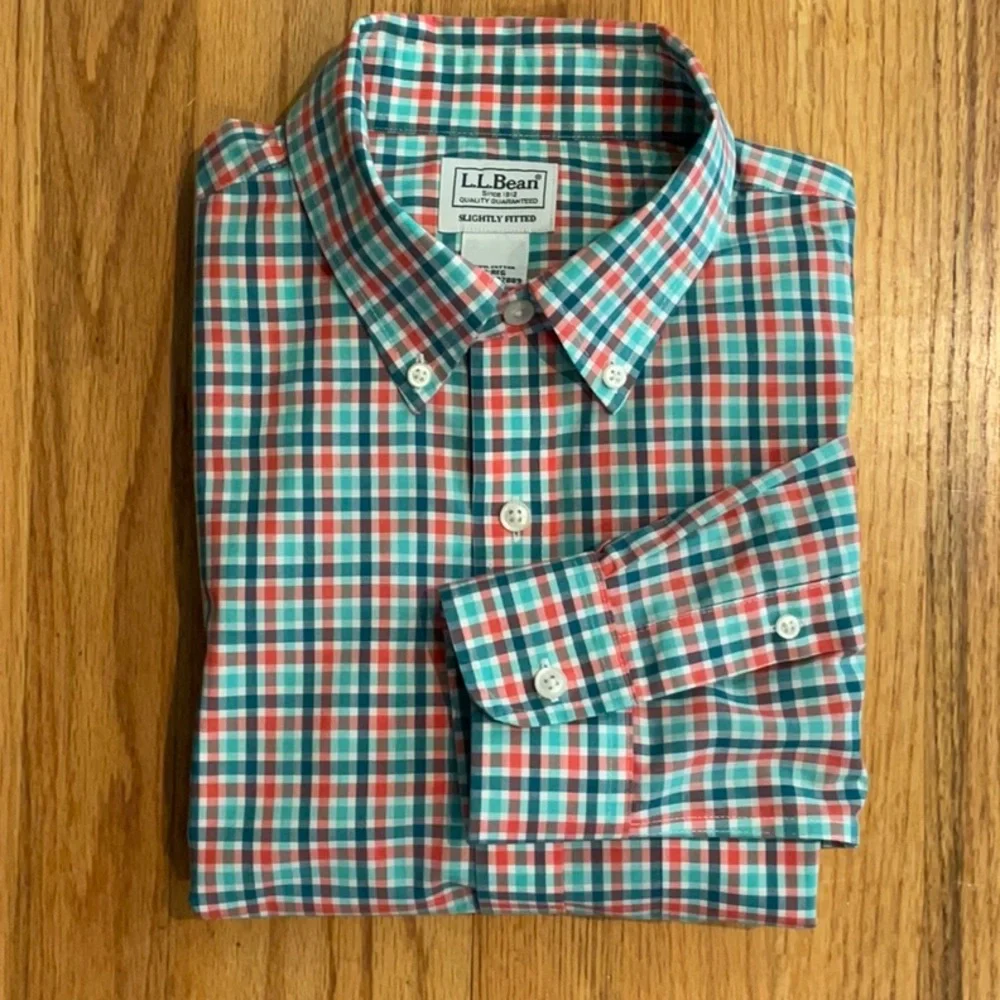 L.L.Bean - Shirt - Multi Plaid - Men’s Size M Reg Slightly Fitted - 100% Cotton - Picture 1 of 11